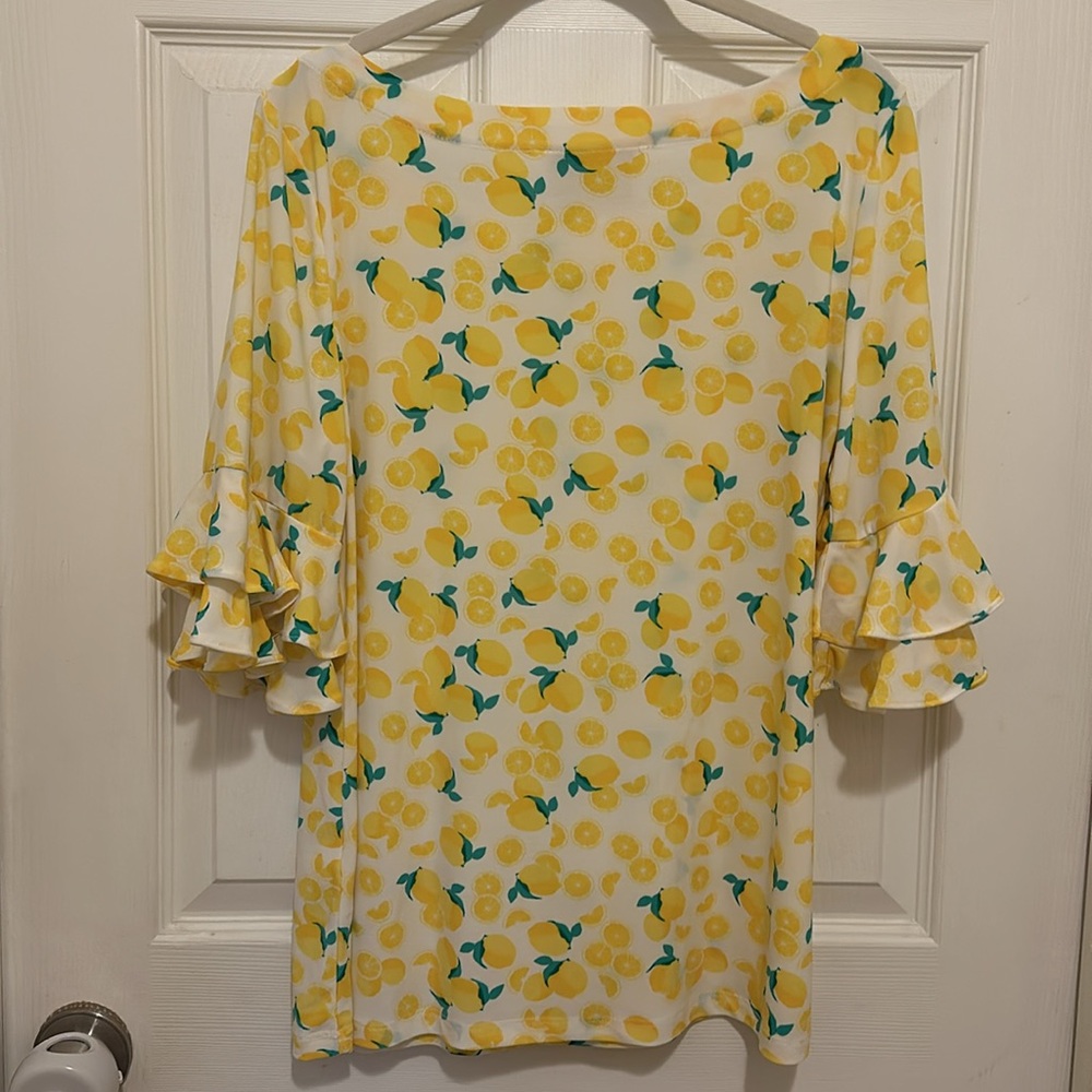 Pappagallo blouse, 🍋 lemon print, like new, size M - Picture 3 of 6